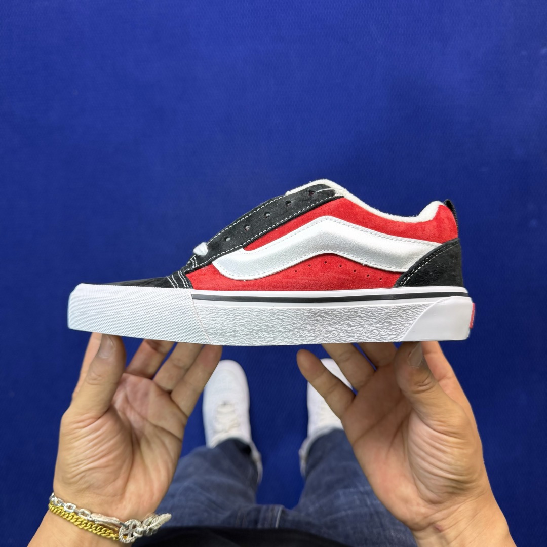 虎扑版！Vans Knu-Skool 低帮 KK09纯原级别外贸订单！万斯经典 硫化帆布板鞋 粗宽立体标