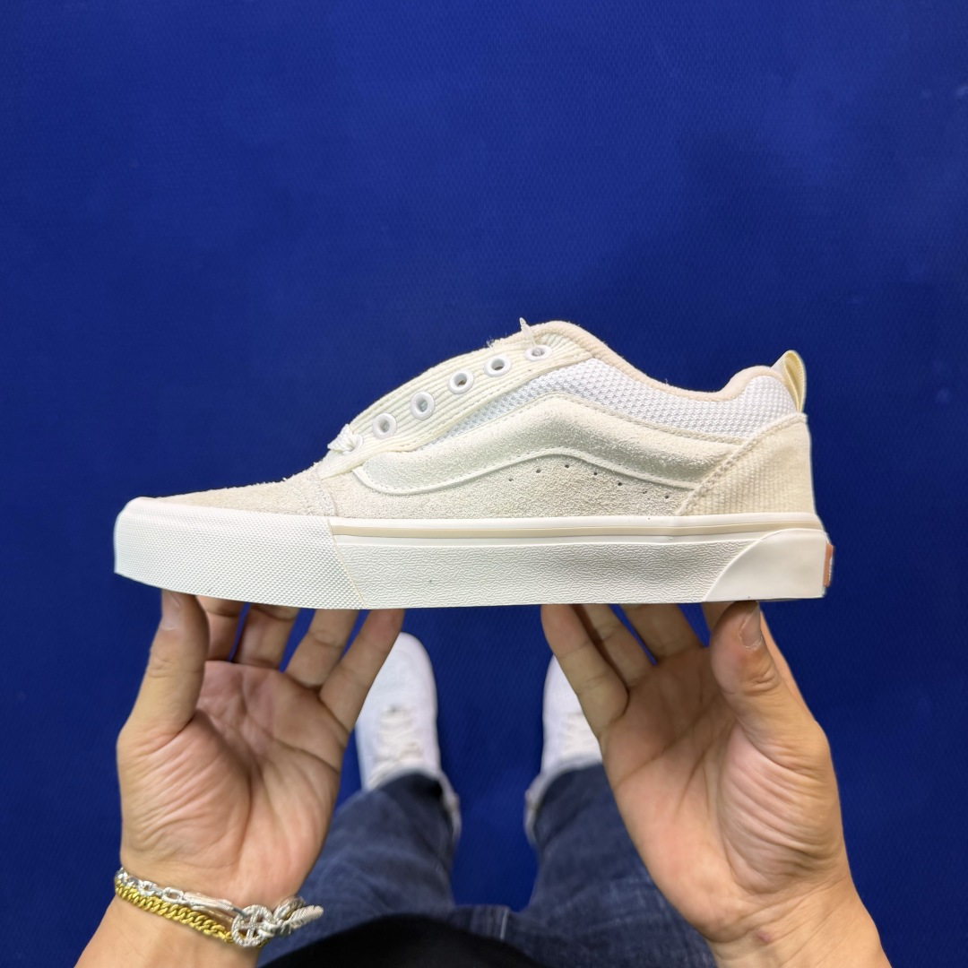 虎扑版！Vans Knu-Skool 低帮 KK03纯原级别外贸订单！万斯经典 硫化帆布板鞋 粗宽立体标