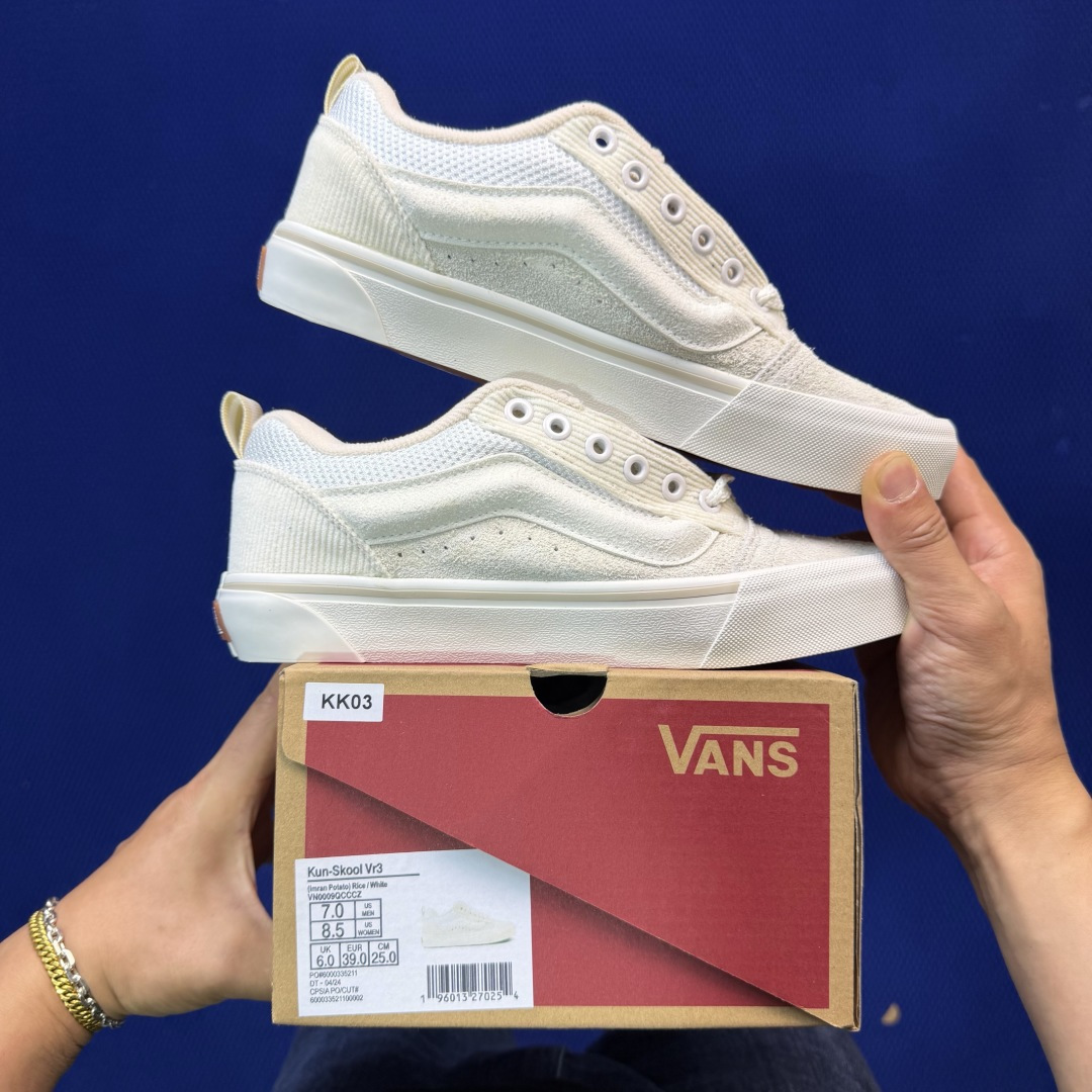 虎扑版！Vans Knu-Skool 低帮 KK03纯原级别外贸订单！万斯经典 硫化帆布板鞋 粗宽立体标