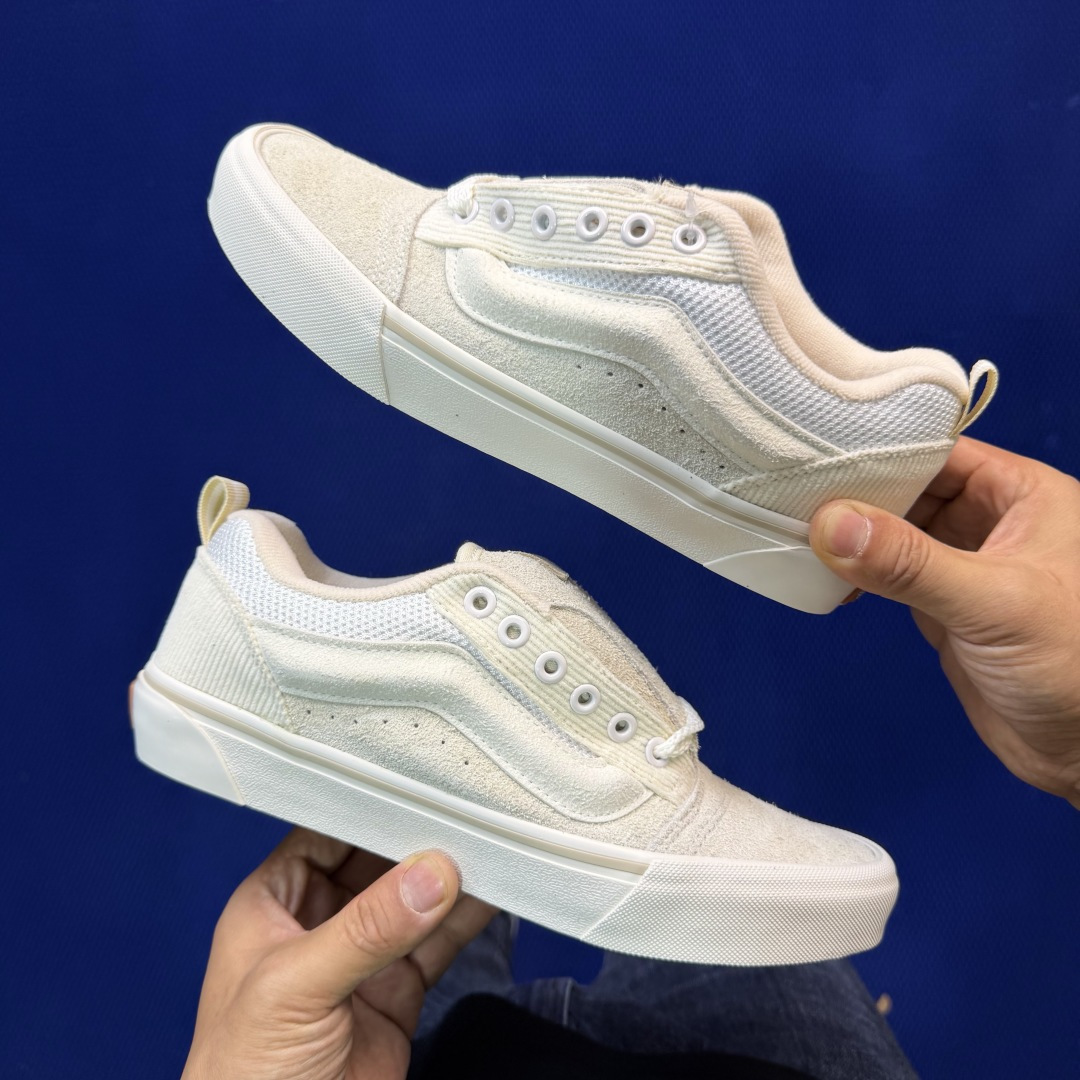 虎扑版！Vans Knu-Skool 低帮 KK03纯原级别外贸订单！万斯经典 硫化帆布板鞋 粗宽立体标