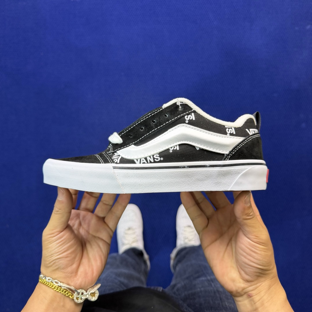 虎扑版！Vans Knu-Skool 低帮 KK44纯原级别外贸订单！万斯经典 硫化帆布板鞋 粗宽立体标