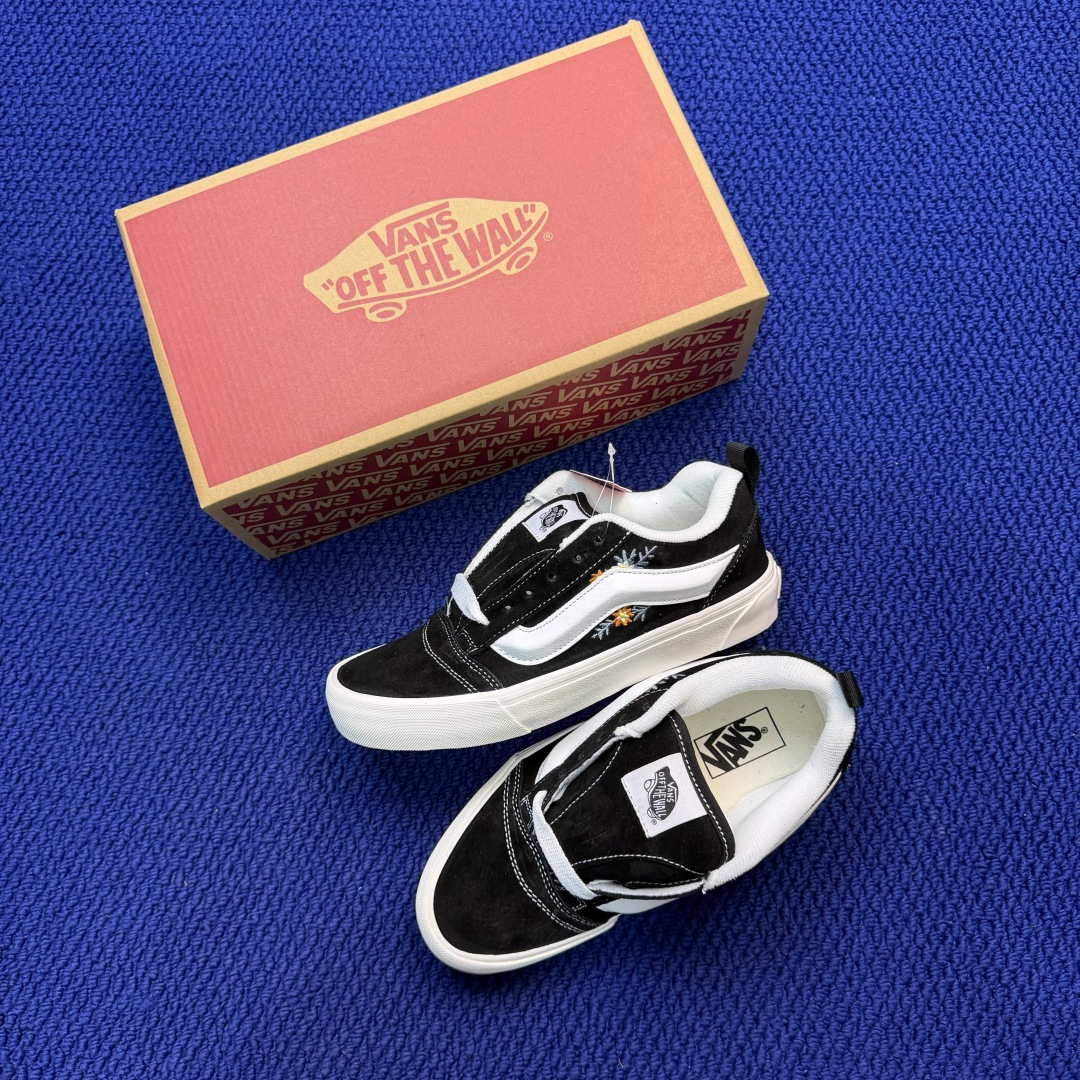 虎扑版！Vans Knu-Skool 低帮 KK45纯原级别外贸订单！万斯经典 硫化帆布板鞋 粗宽立体标