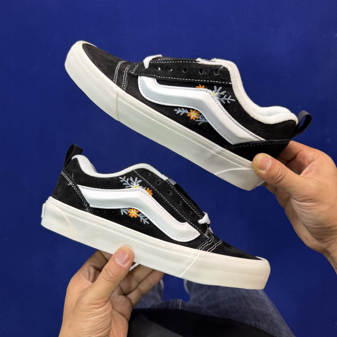 虎扑版！Vans Knu-Skool 低帮 KK45纯原级别外贸订单！万斯经典 硫化帆布板鞋 粗宽立体标