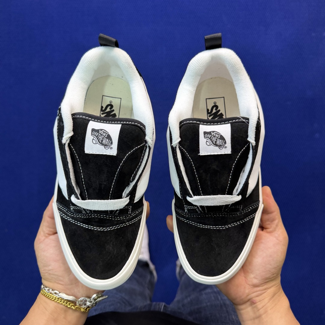 虎扑版！Vans Knu-Skool 低帮 KK45纯原级别外贸订单！万斯经典 硫化帆布板鞋 粗宽立体标