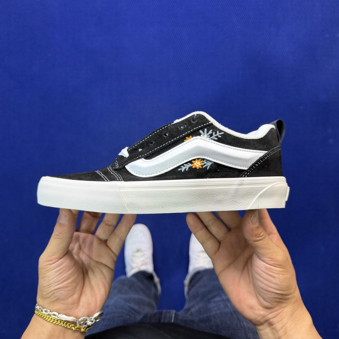 虎扑版！Vans Knu-Skool 低帮 KK45纯原级别外贸订单！万斯经典 硫化帆布板鞋 粗宽立体标