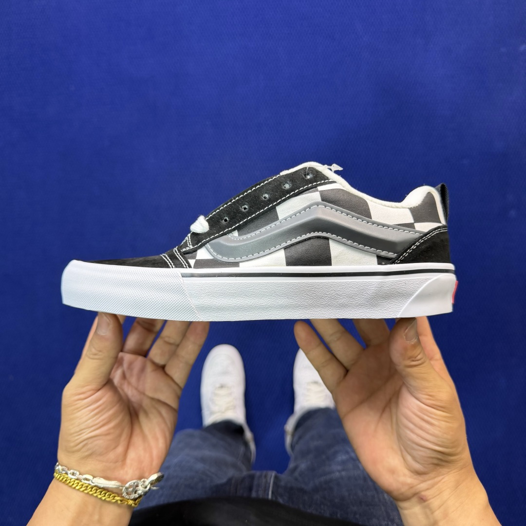 虎扑版！Vans Knu-Skool 低帮 KK49纯原级别外贸订单！万斯经典 硫化帆布板鞋 粗宽立体标
