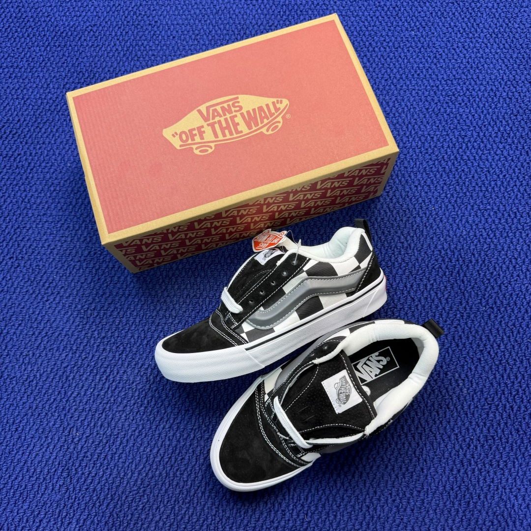 虎扑版！Vans Knu-Skool 低帮 KK49纯原级别外贸订单！万斯经典 硫化帆布板鞋 粗宽立体标