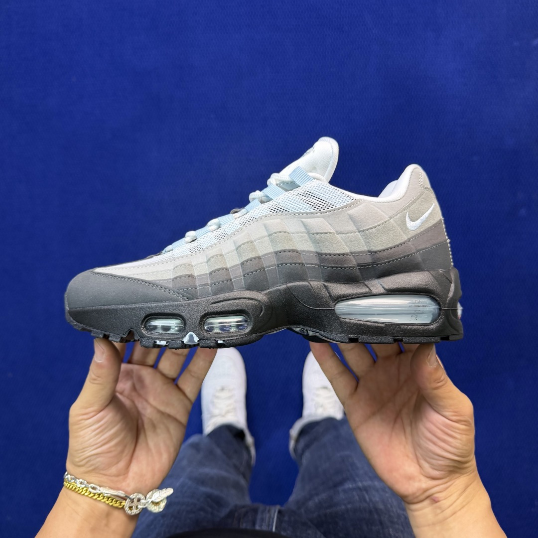 外贸私域爆款！Nike Air Max 95 低帮气垫跑鞋大厂纯原高品！max95 第1色:黑灰货号：H