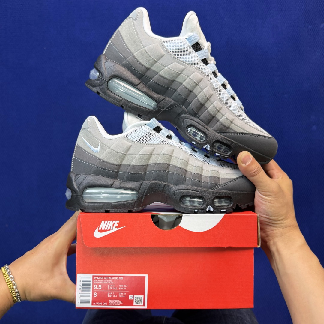 外贸私域爆款！Nike Air Max 95 低帮气垫跑鞋大厂纯原高品！max95 第1色:黑灰货号：H