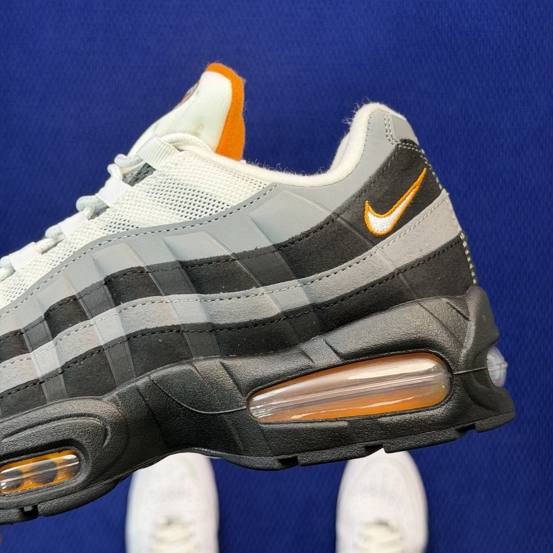 外贸私域爆款！Nike Air Max 95 低帮气垫跑鞋大厂纯原高品！max95 第2色:黑橙货号：I