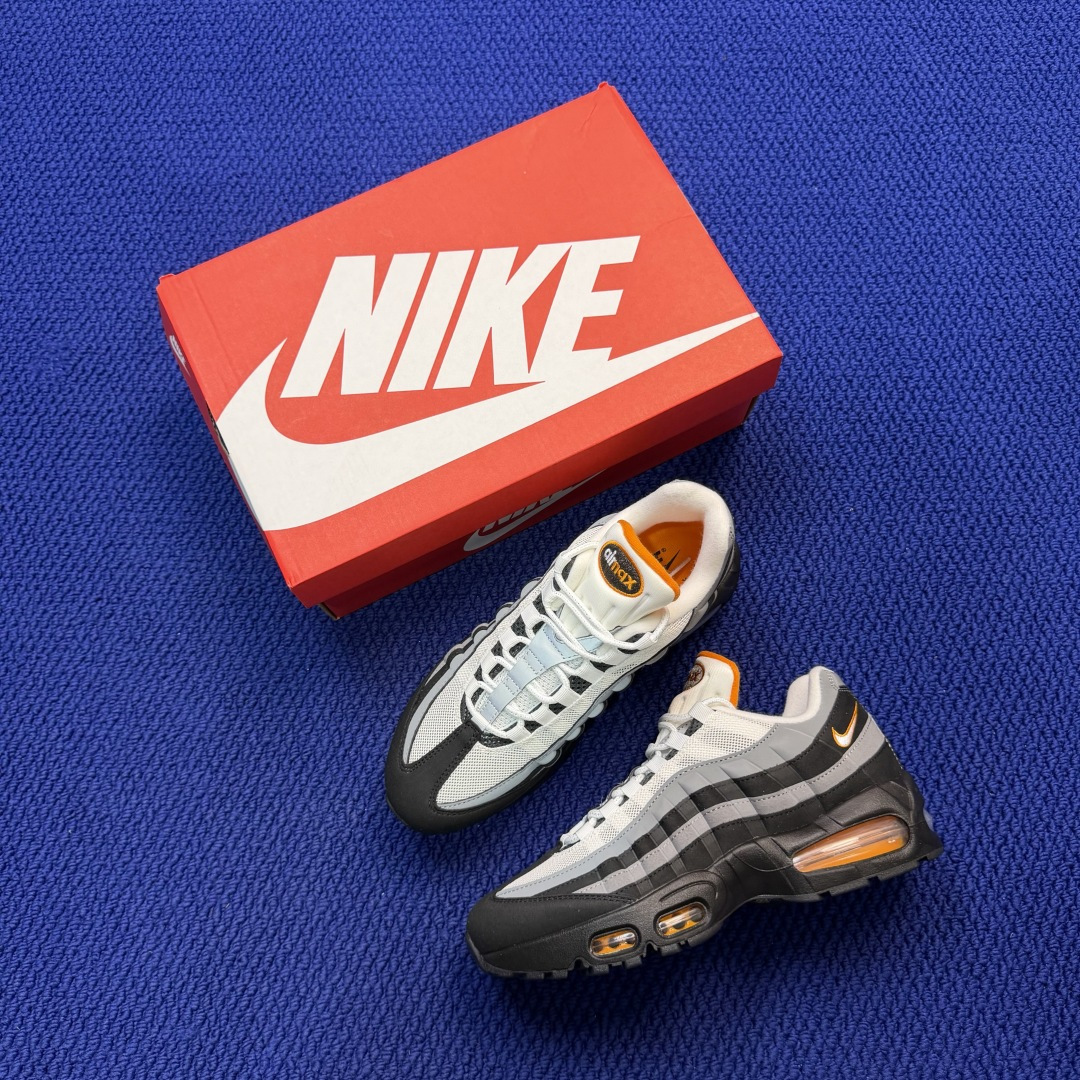外贸私域爆款！Nike Air Max 95 低帮气垫跑鞋大厂纯原高品！max95 第2色:黑橙货号：I