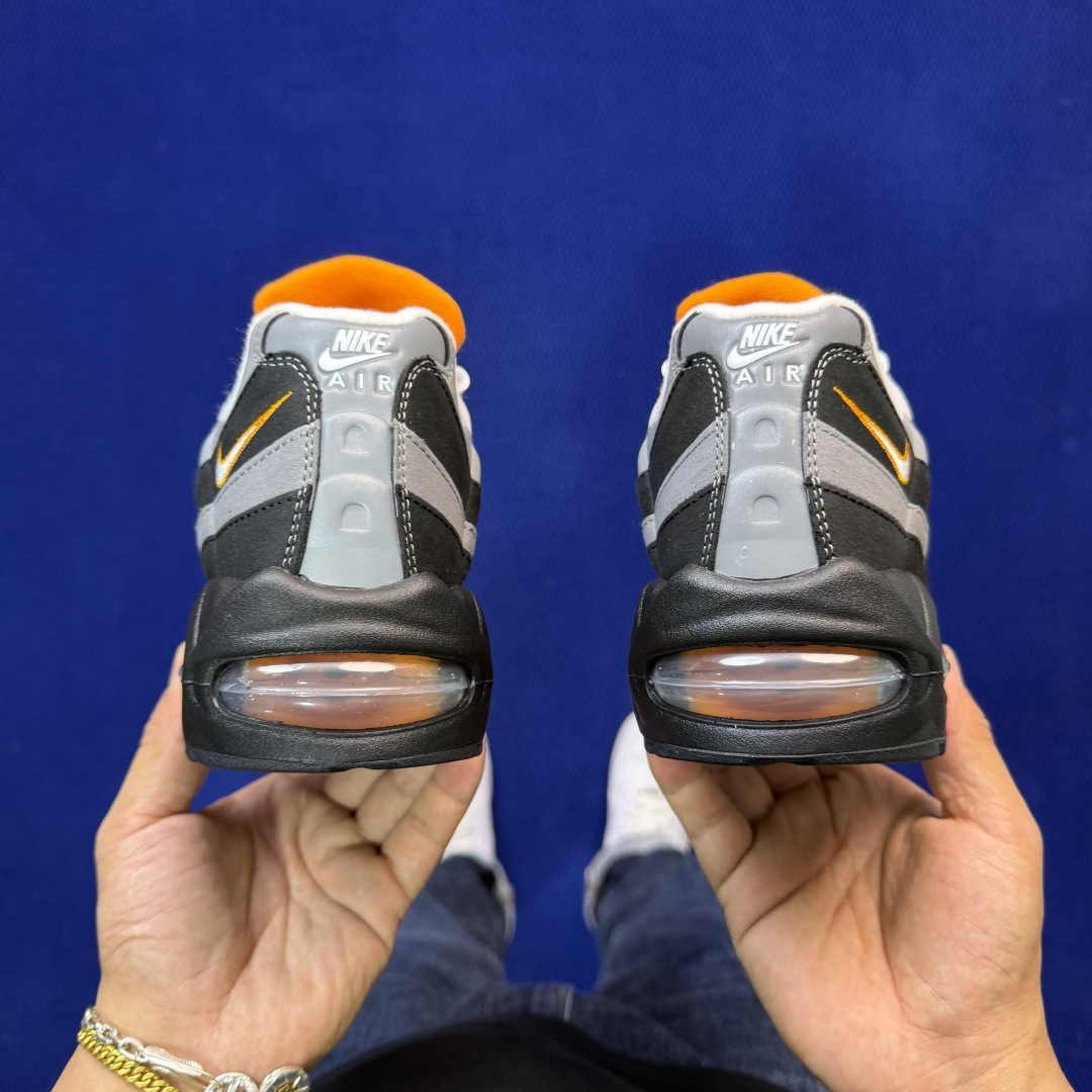 外贸私域爆款！Nike Air Max 95 低帮气垫跑鞋大厂纯原高品！max95 第2色:黑橙货号：I