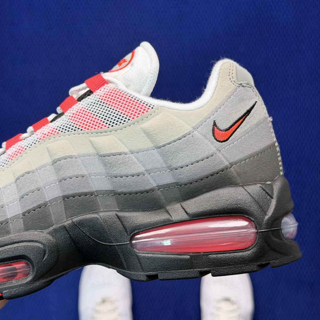 外贸私域爆款！Nike Air Max 95 低帮气垫跑鞋大厂纯原高品！max95 第3色:灰红货号：I