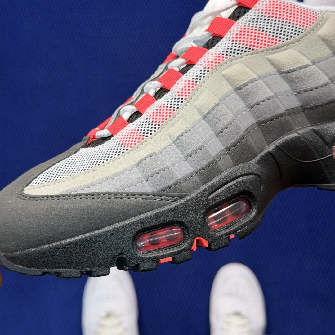 外贸私域爆款！Nike Air Max 95 低帮气垫跑鞋大厂纯原高品！max95 第3色:灰红货号：I