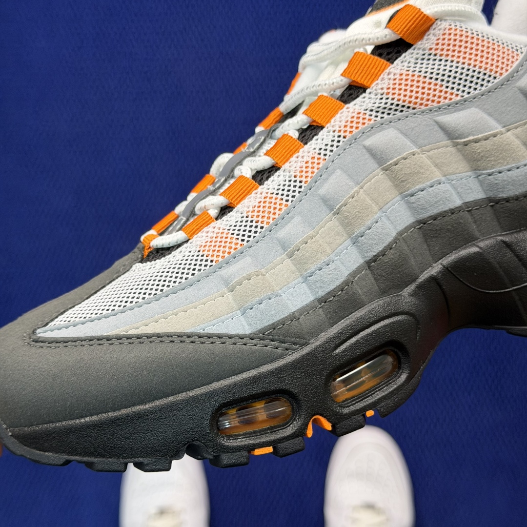 外贸私域爆款！Nike Air Max 95 低帮气垫跑鞋大厂纯原高品！max95 第4色:灰橙货号：H