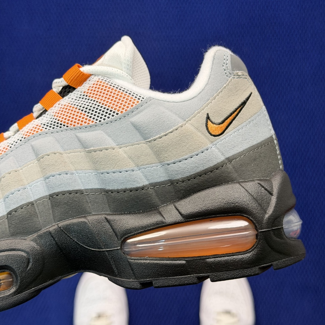 外贸私域爆款！Nike Air Max 95 低帮气垫跑鞋大厂纯原高品！max95 第4色:灰橙货号：H
