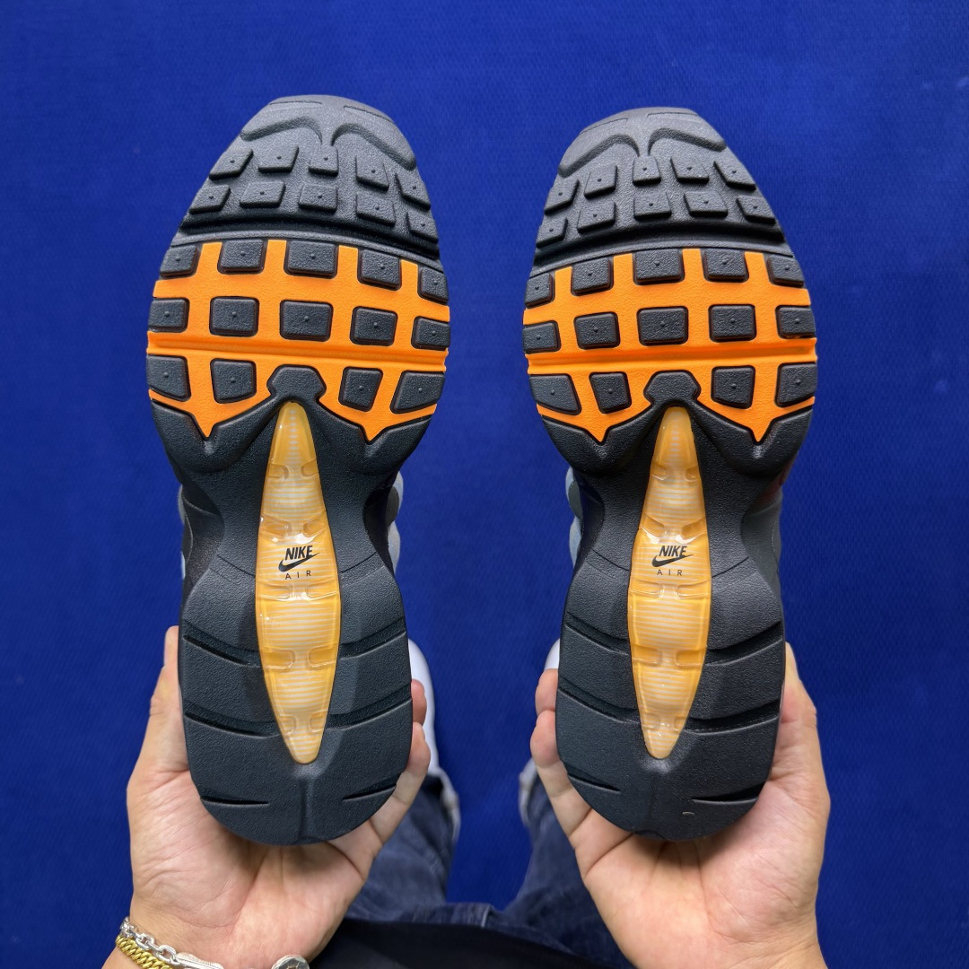 外贸私域爆款！Nike Air Max 95 低帮气垫跑鞋大厂纯原高品！max95 第4色:灰橙货号：H