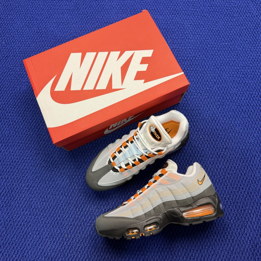 外贸私域爆款！Nike Air Max 95 低帮气垫跑鞋大厂纯原高品！max95 第4色:灰橙货号：H