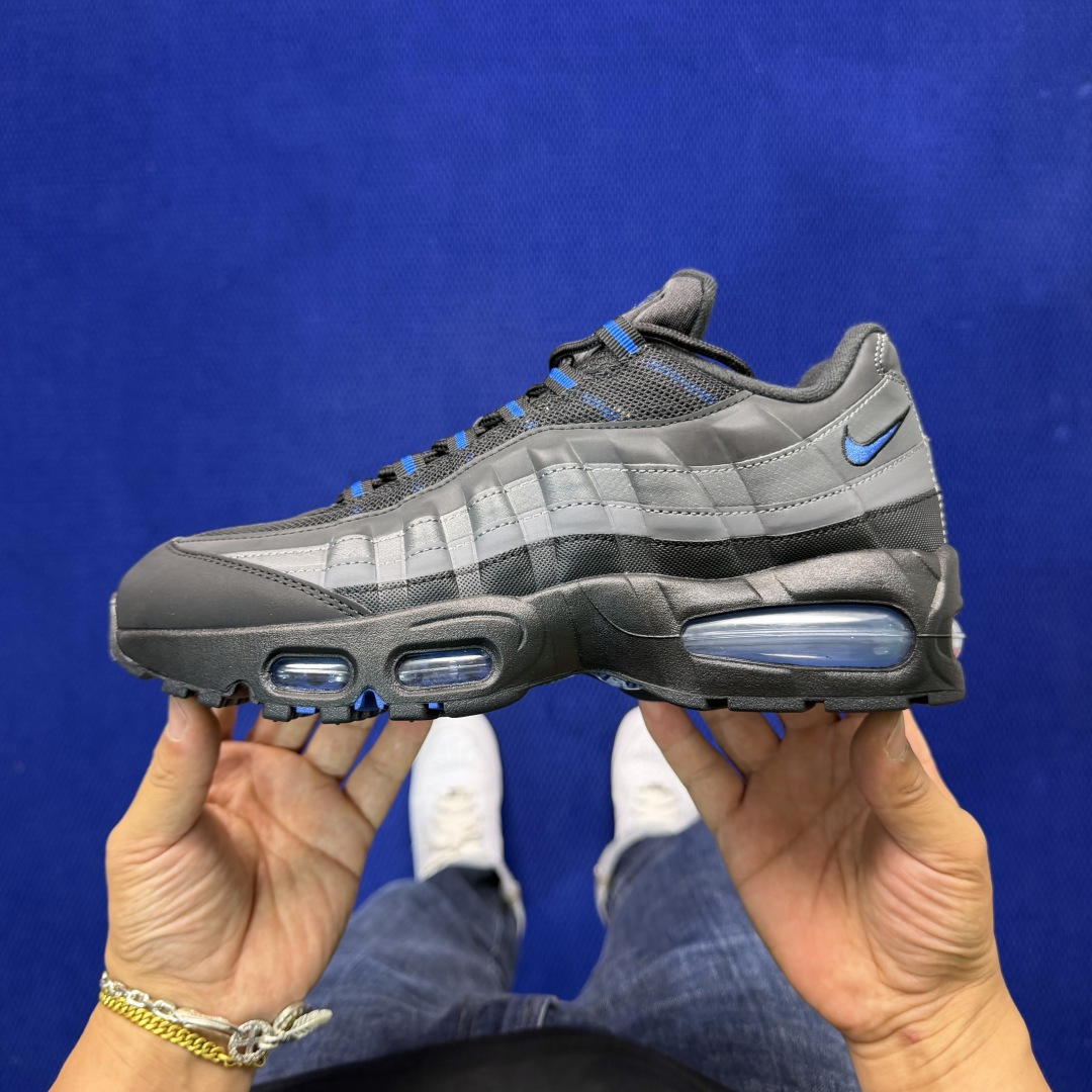 外贸私域爆款！Nike Air Max 95 低帮气垫跑鞋大厂纯原高品！max95 第5色:灰蓝货号：I