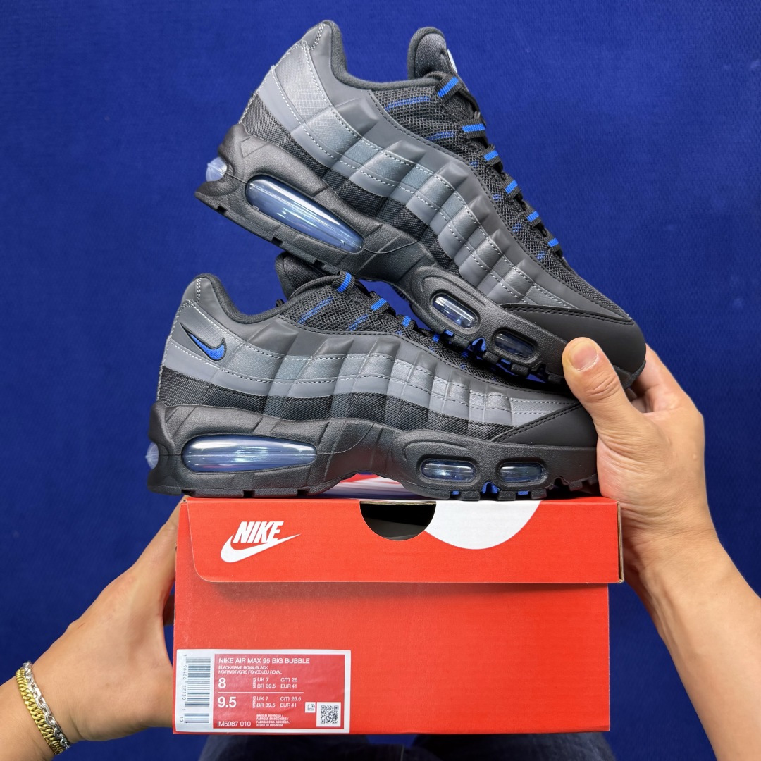 外贸私域爆款！Nike Air Max 95 低帮气垫跑鞋大厂纯原高品！max95 第5色:灰蓝货号：I