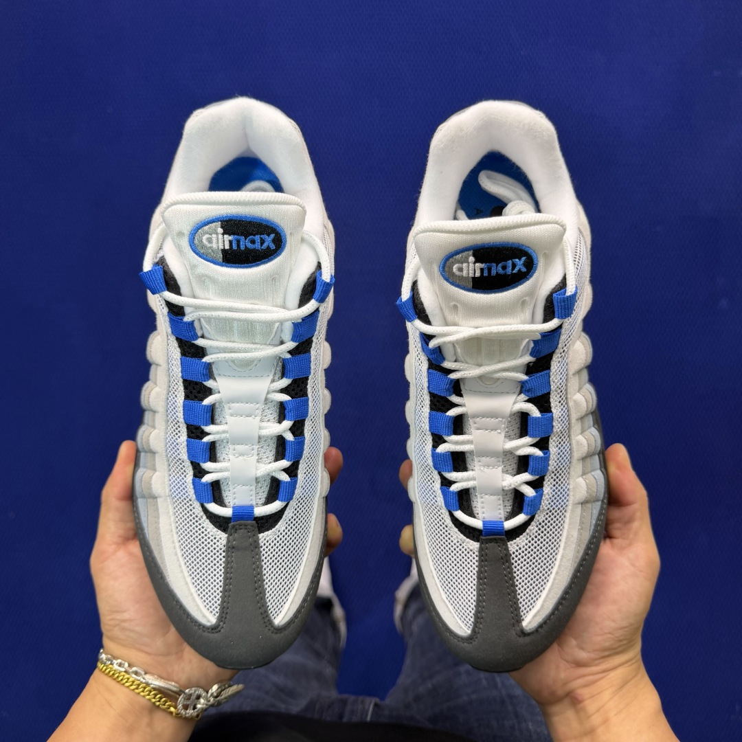 外贸私域爆款！Nike Air Max 95 低帮气垫跑鞋大厂纯原高品！max95 第6色:灰蓝货号：I