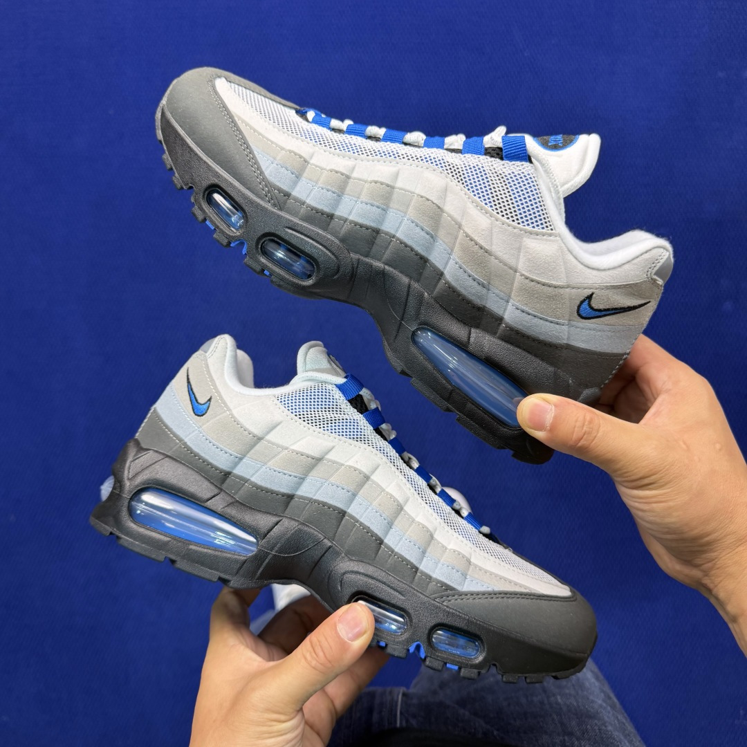 外贸私域爆款！Nike Air Max 95 低帮气垫跑鞋大厂纯原高品！max95 第6色:灰蓝货号：I