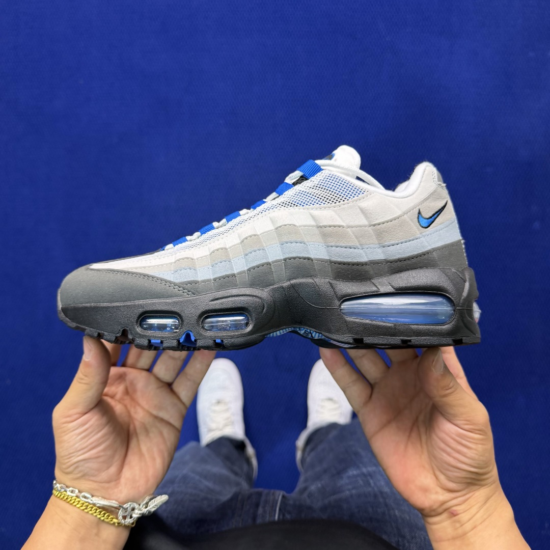外贸私域爆款！Nike Air Max 95 低帮气垫跑鞋大厂纯原高品！max95 第6色:灰蓝货号：I