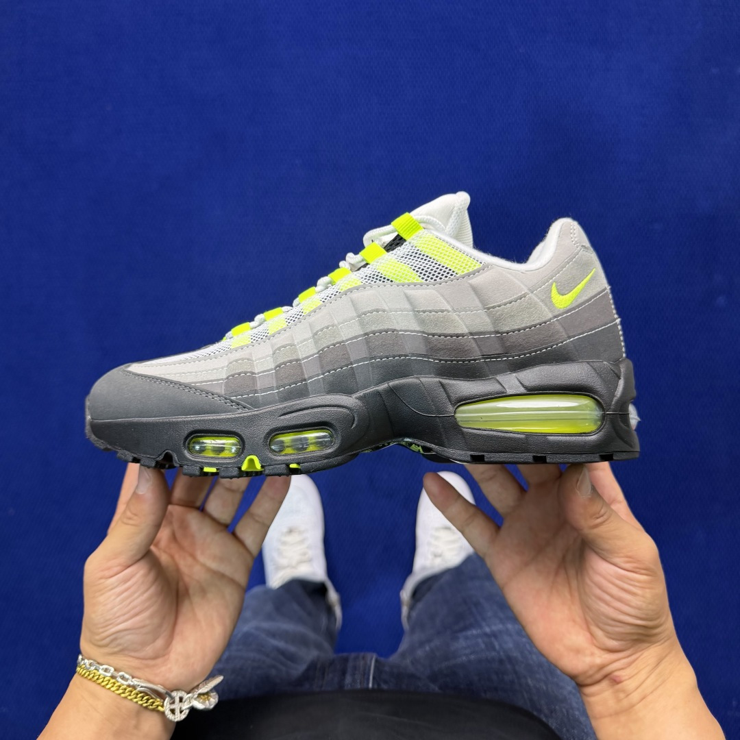 外贸私域爆款！Nike Air Max 95 低帮气垫跑鞋大厂纯原高品！max95 第7色:灰黄货号：H