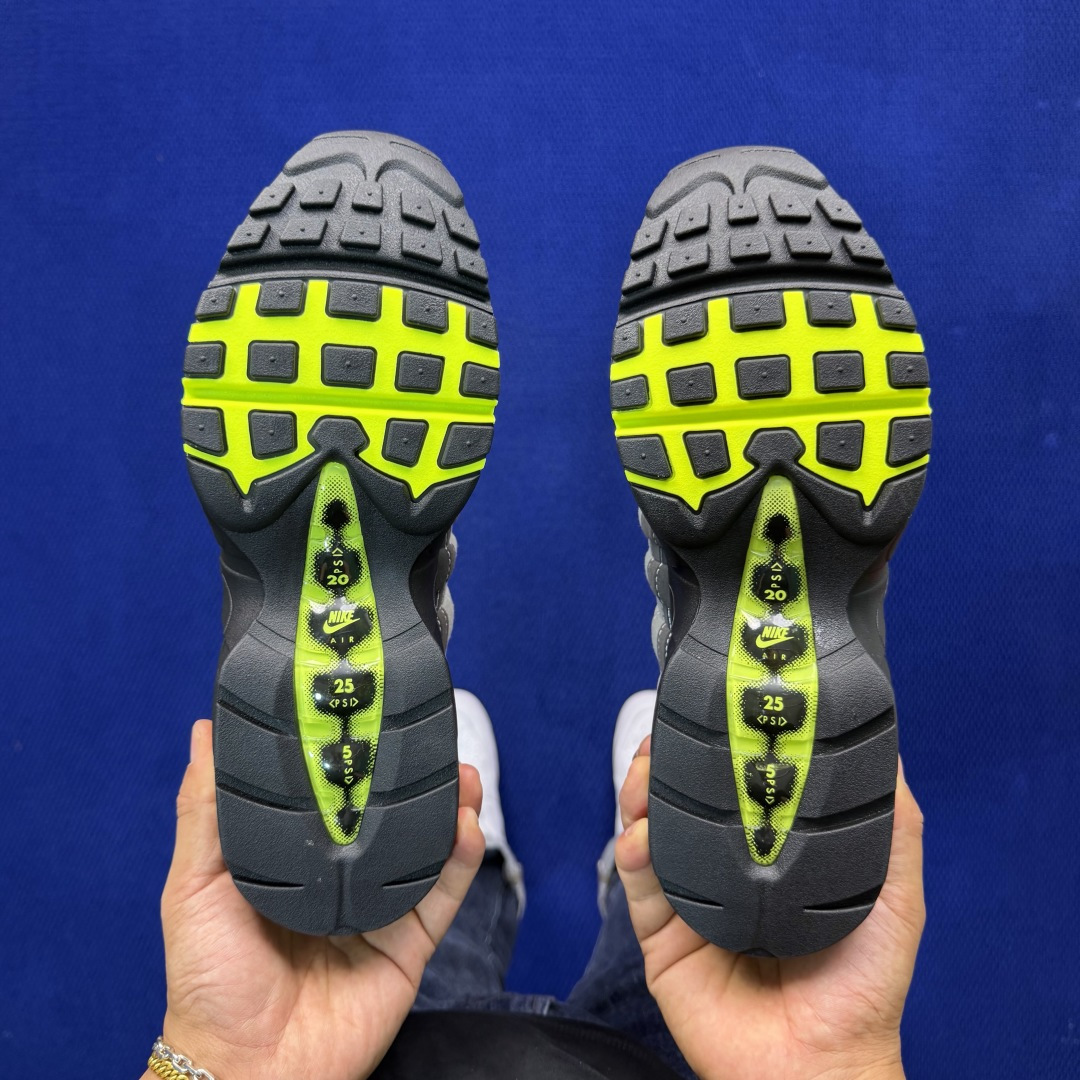 外贸私域爆款！Nike Air Max 95 低帮气垫跑鞋大厂纯原高品！max95 第7色:灰黄货号：H