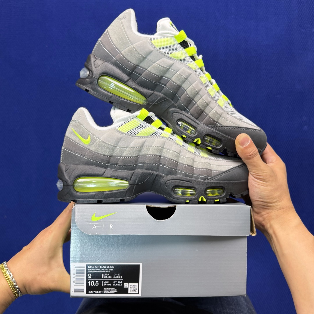 外贸私域爆款！Nike Air Max 95 低帮气垫跑鞋大厂纯原高品！max95 第7色:灰黄货号：H