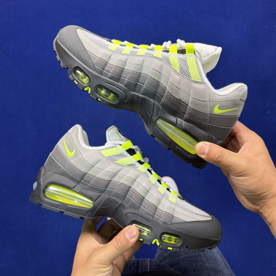 外贸私域爆款！Nike Air Max 95 低帮气垫跑鞋大厂纯原高品！max95 第7色:灰黄货号：H