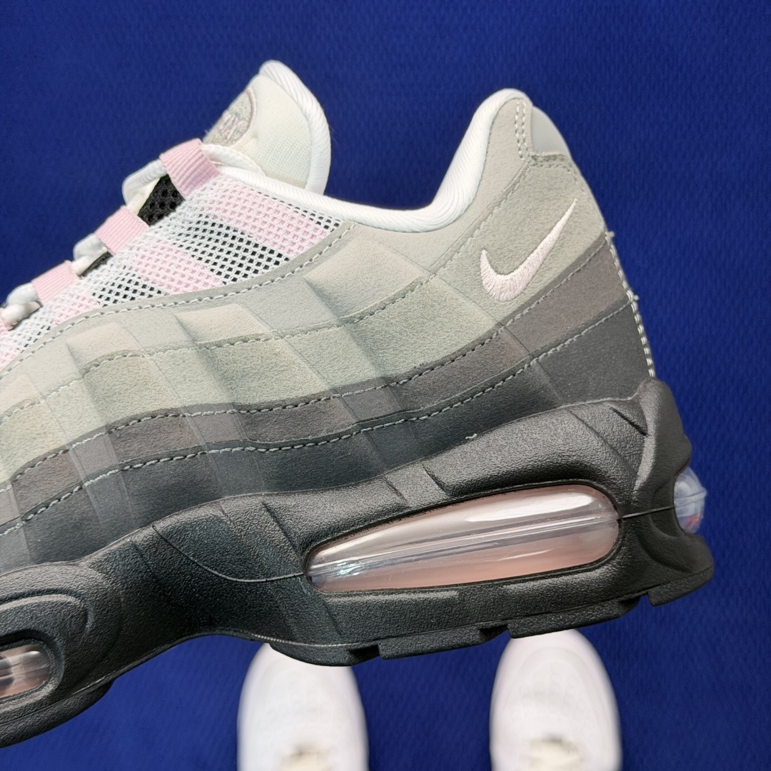 外贸私域爆款！Nike Air Max 95 低帮气垫跑鞋大厂纯原高品！max95 第8色:灰粉货号：H