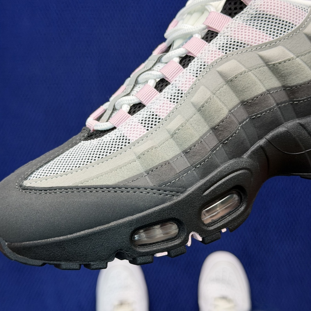 外贸私域爆款！Nike Air Max 95 低帮气垫跑鞋大厂纯原高品！max95 第8色:灰粉货号：H
