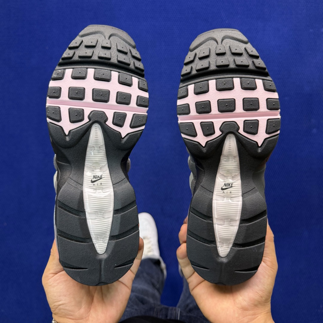 外贸私域爆款！Nike Air Max 95 低帮气垫跑鞋大厂纯原高品！max95 第8色:灰粉货号：H