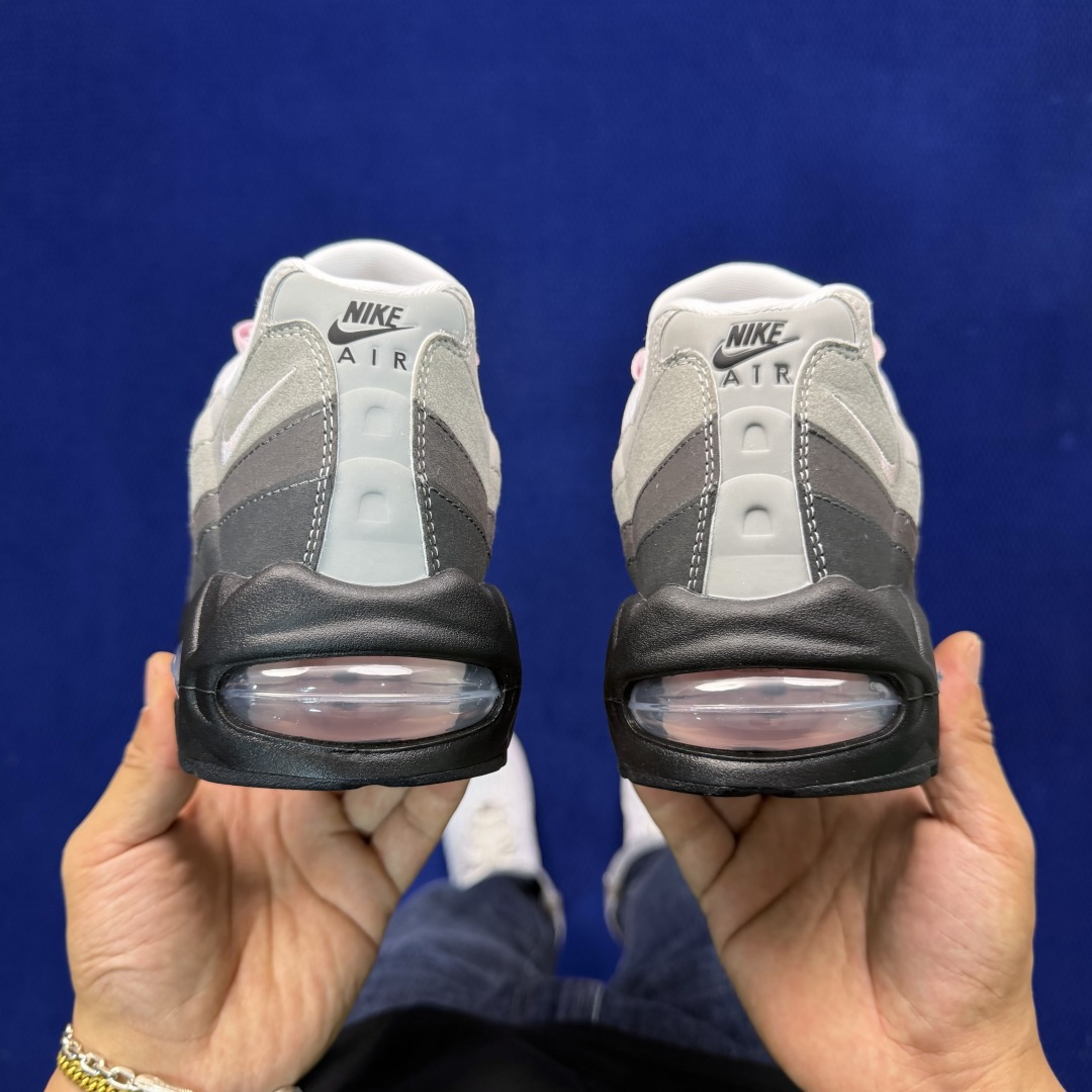 外贸私域爆款！Nike Air Max 95 低帮气垫跑鞋大厂纯原高品！max95 第8色:灰粉货号：H
