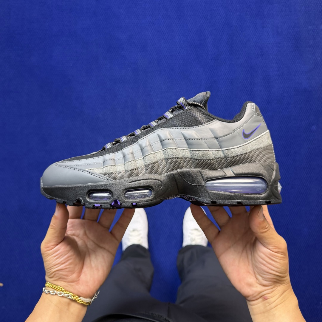 外贸私域爆款！Nike Air Max 95 低帮气垫跑鞋大厂纯原高品！max95 第10色:灰紫货号：