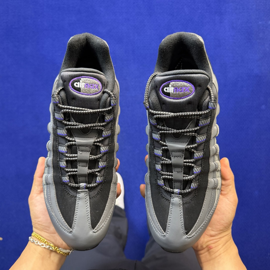 外贸私域爆款！Nike Air Max 95 低帮气垫跑鞋大厂纯原高品！max95 第10色:灰紫货号：