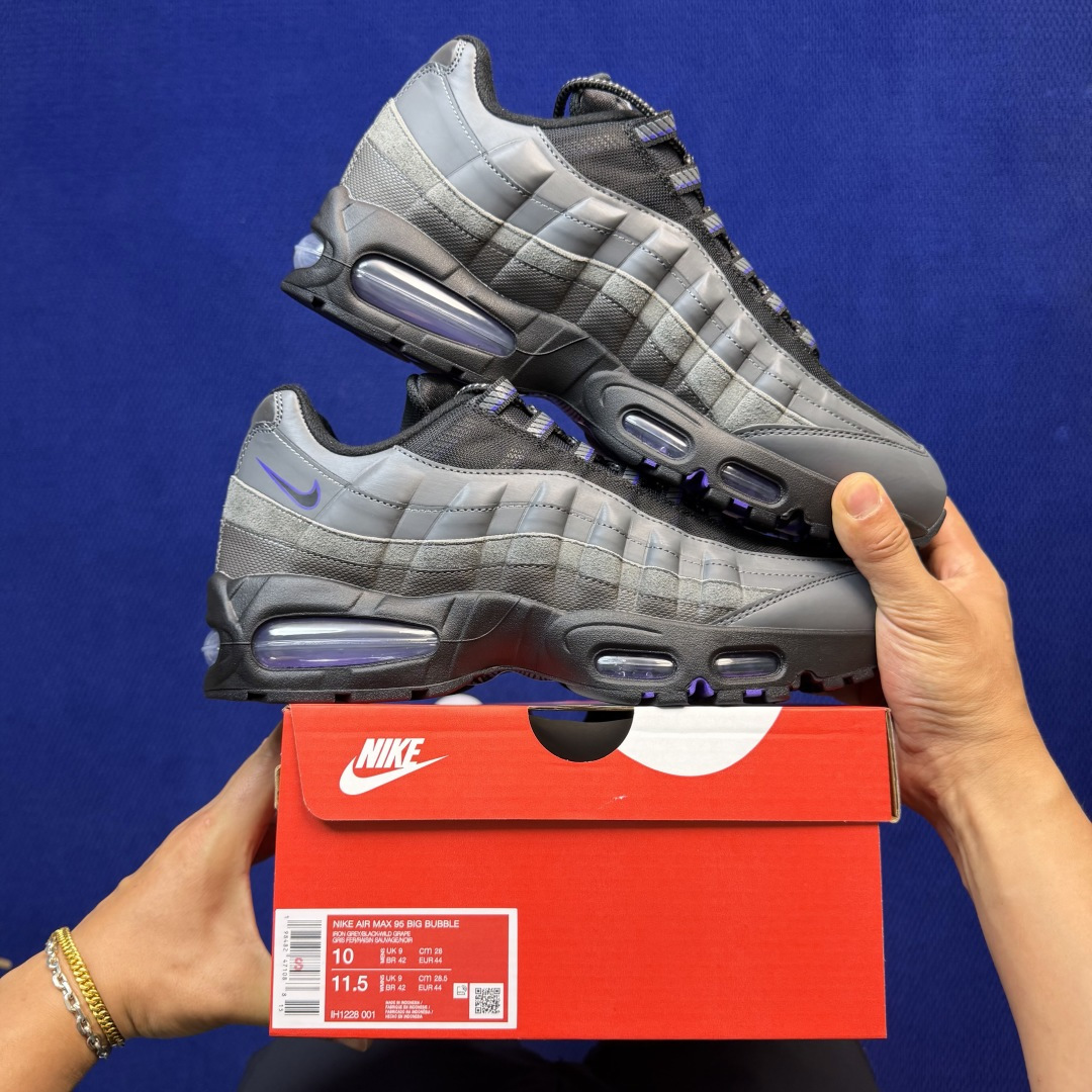 外贸私域爆款！Nike Air Max 95 低帮气垫跑鞋大厂纯原高品！max95 第10色:灰紫货号：