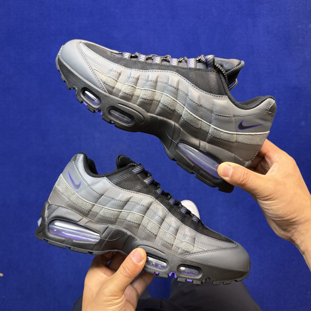 外贸私域爆款！Nike Air Max 95 低帮气垫跑鞋大厂纯原高品！max95 第10色:灰紫货号：