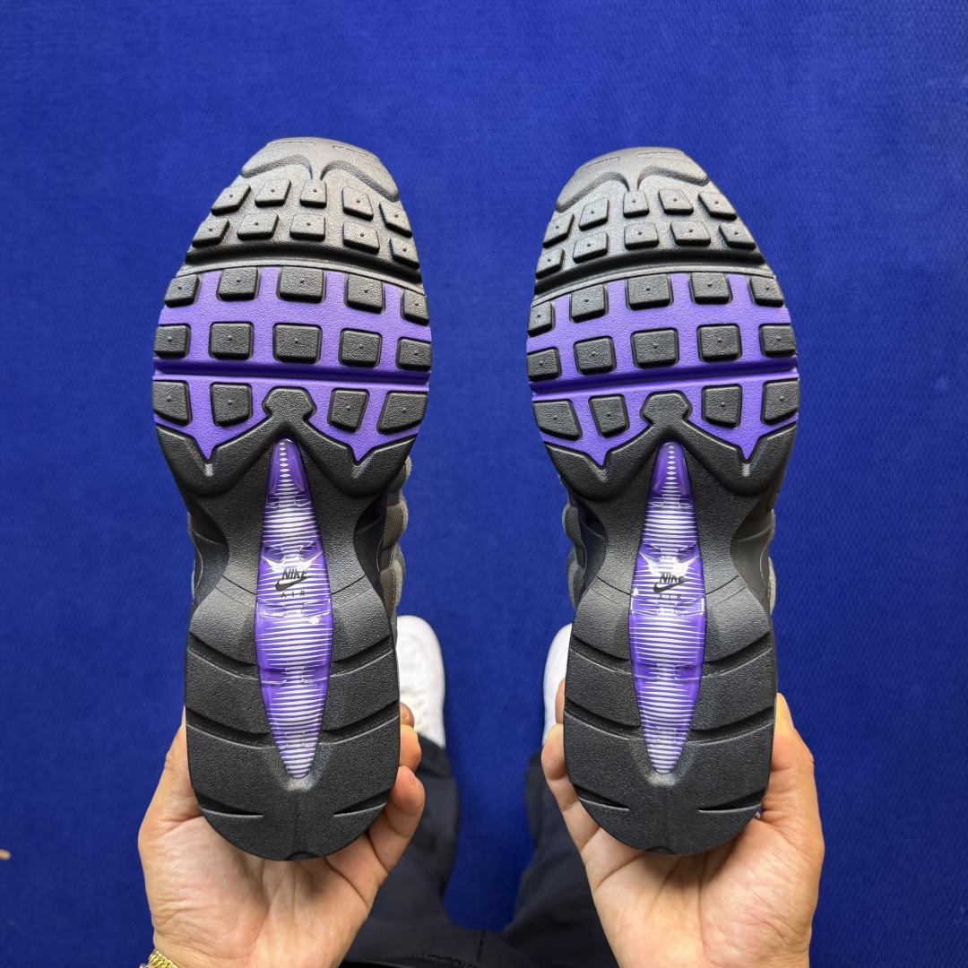 外贸私域爆款！Nike Air Max 95 低帮气垫跑鞋大厂纯原高品！max95 第10色:灰紫货号：