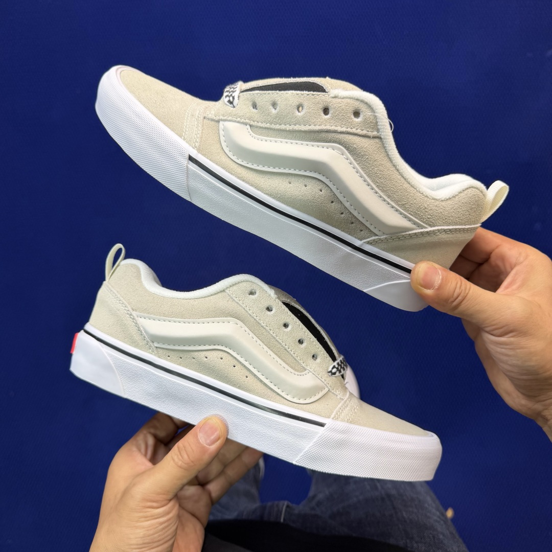 虎扑版！Vans Knu-Skool 低帮 KK17纯原级别外贸订单！万斯经典 硫化帆布板鞋 粗宽立体标