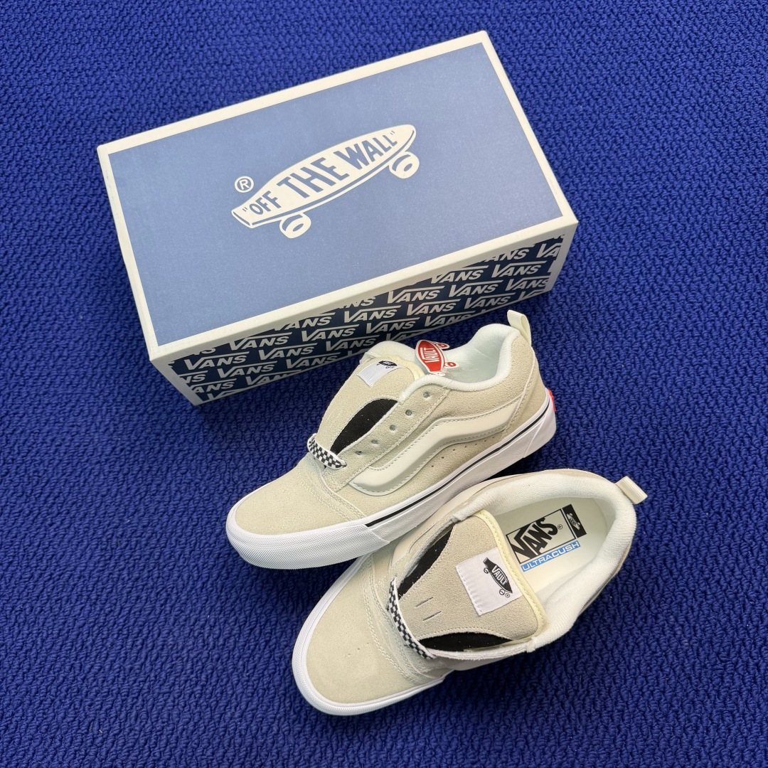虎扑版！Vans Knu-Skool 低帮 KK17纯原级别外贸订单！万斯经典 硫化帆布板鞋 粗宽立体标
