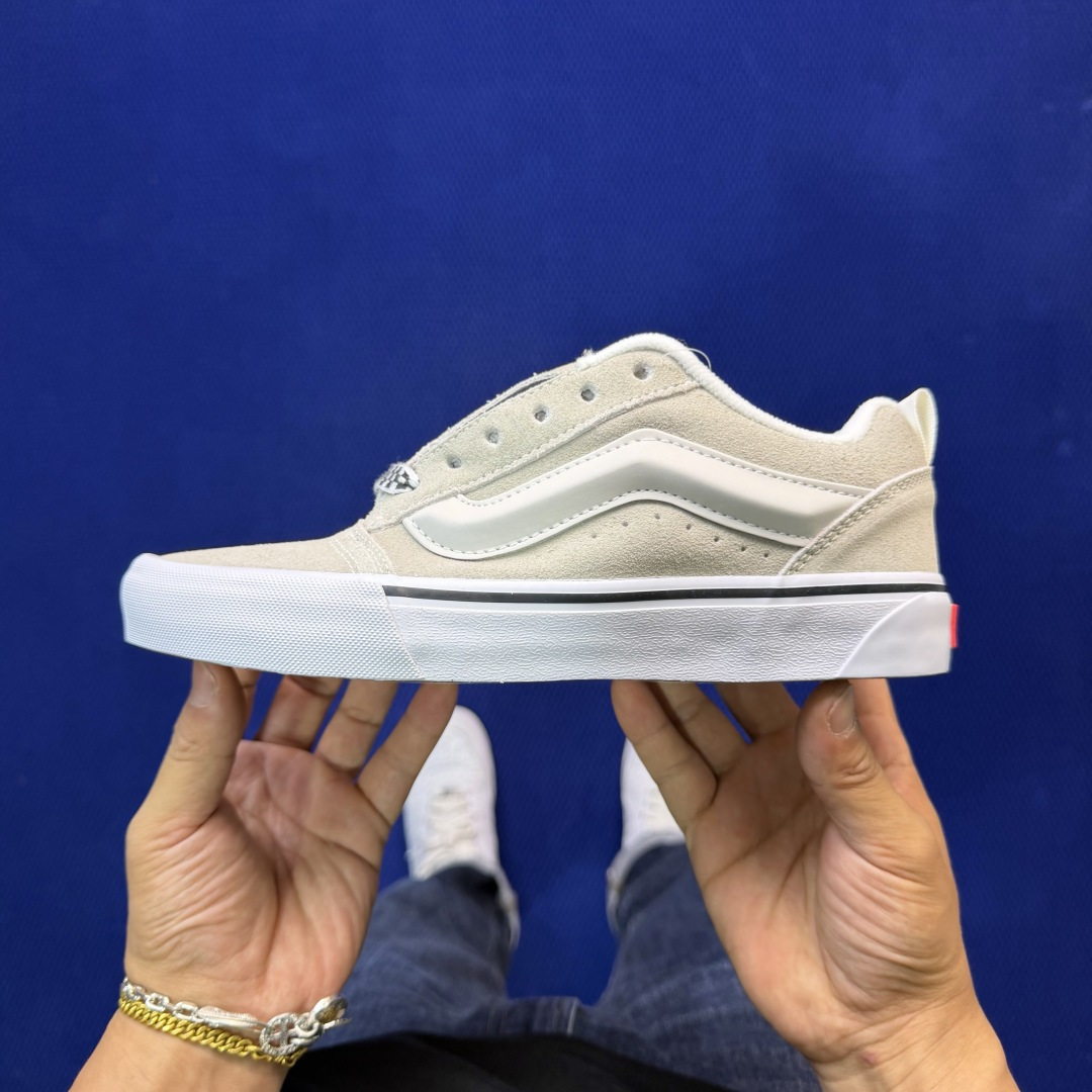 虎扑版！Vans Knu-Skool 低帮 KK17纯原级别外贸订单！万斯经典 硫化帆布板鞋 粗宽立体标