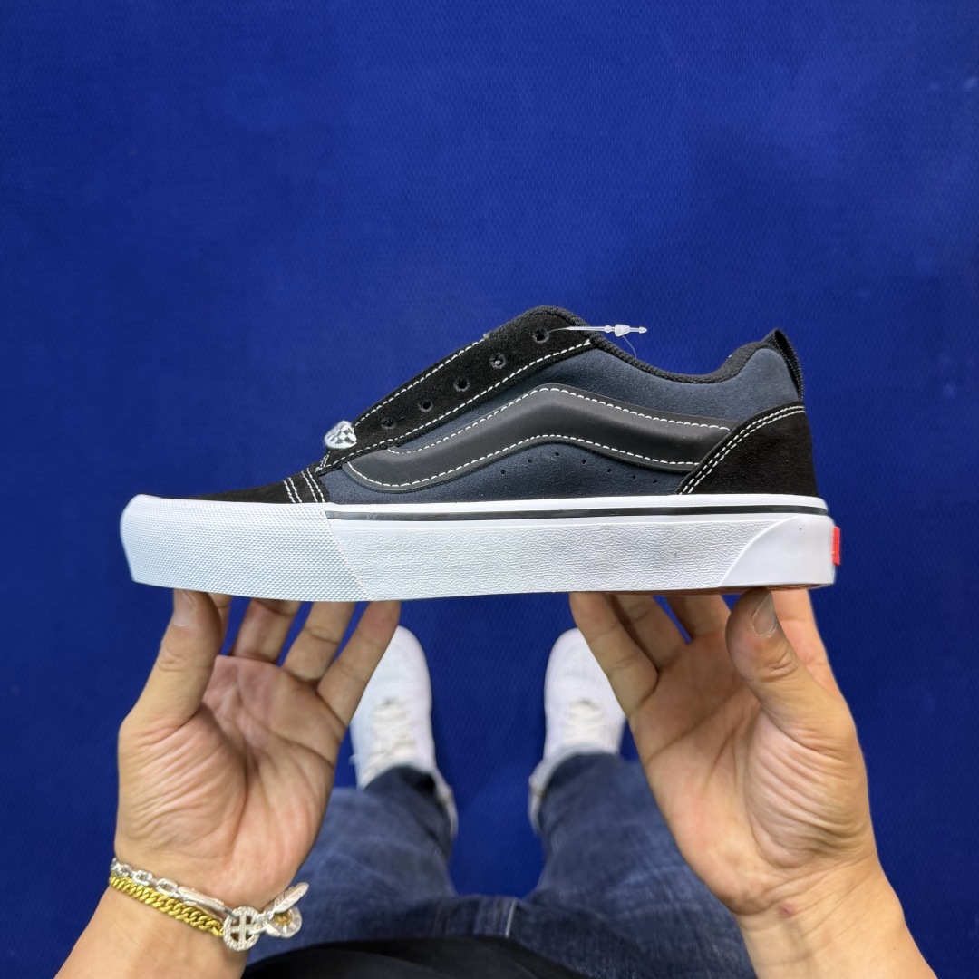 虎扑版！Vans Knu-Skool 低帮 KK19纯原级别外贸订单！万斯经典 硫化帆布板鞋 粗宽立体标