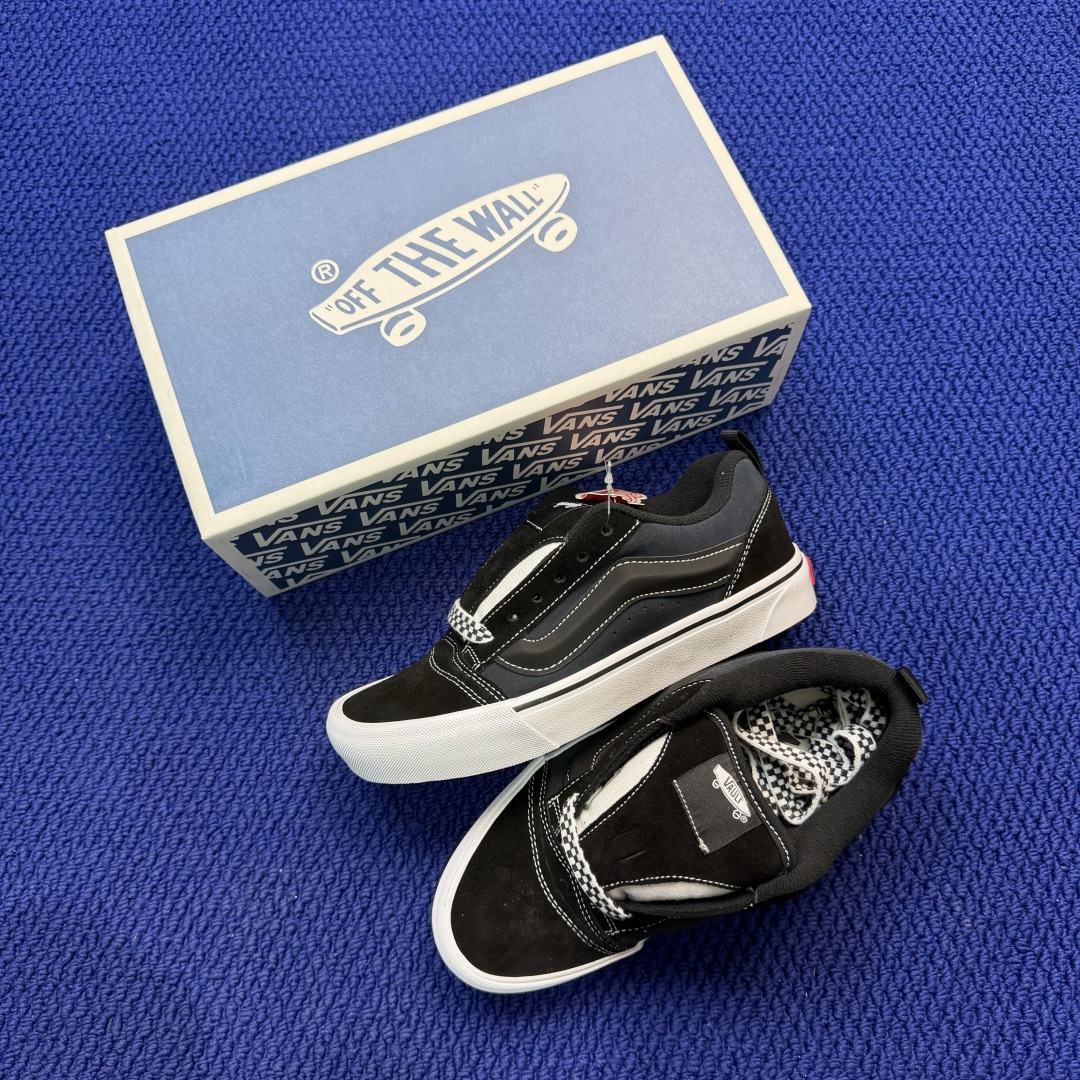 虎扑版！Vans Knu-Skool 低帮 KK19纯原级别外贸订单！万斯经典 硫化帆布板鞋 粗宽立体标