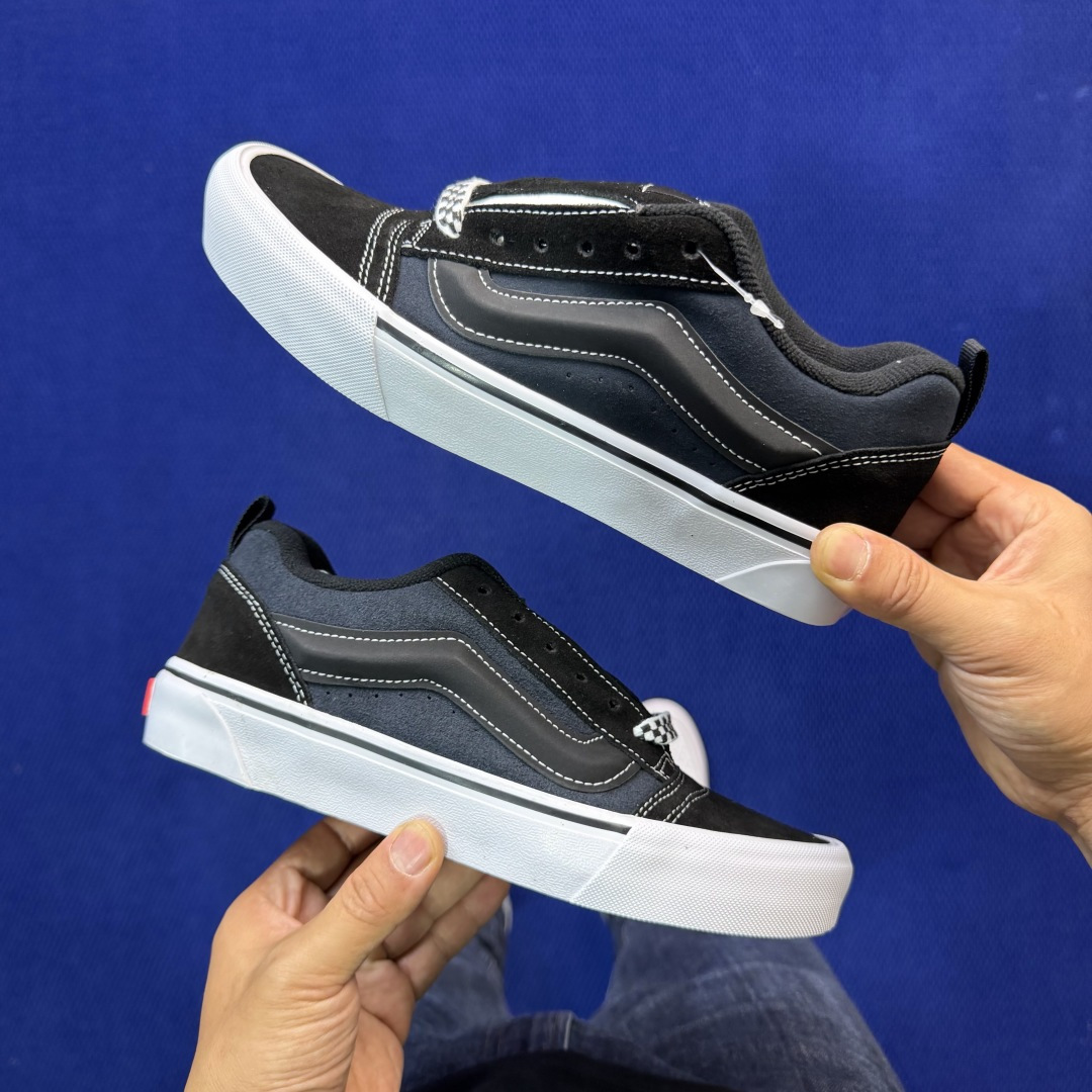 虎扑版！Vans Knu-Skool 低帮 KK19纯原级别外贸订单！万斯经典 硫化帆布板鞋 粗宽立体标