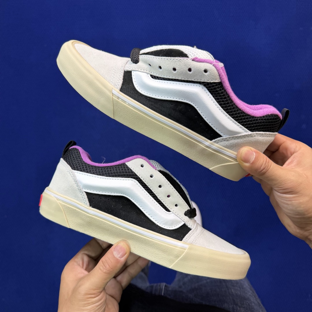 虎扑版！Vans Knu-Skool 低帮 KK12纯原级别外贸订单！万斯经典 硫化翻毛皮板鞋 粗宽立体