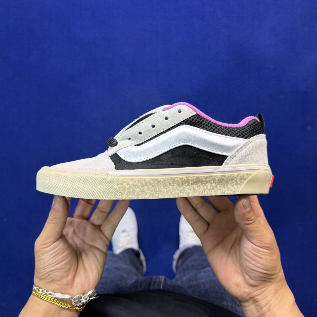 虎扑版！Vans Knu-Skool 低帮 KK12纯原级别外贸订单！万斯经典 硫化翻毛皮板鞋 粗宽立体
