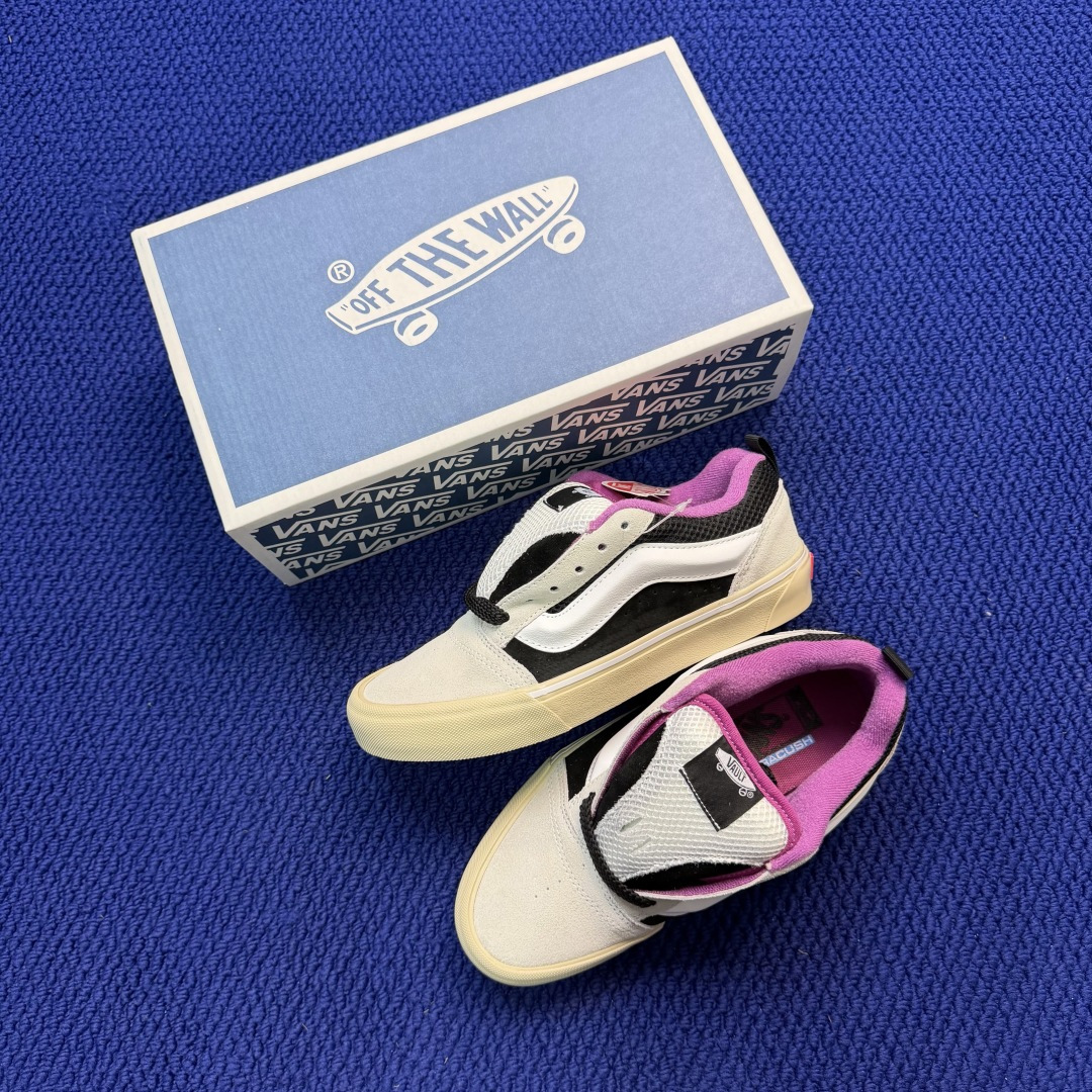 虎扑版！Vans Knu-Skool 低帮 KK12纯原级别外贸订单！万斯经典 硫化翻毛皮板鞋 粗宽立体