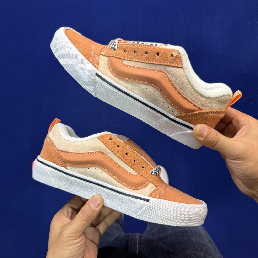虎扑版！Vans Knu-Skool 低帮 KK18纯原级别外贸订单！万斯经典 硫化帆布板鞋 粗宽立体标